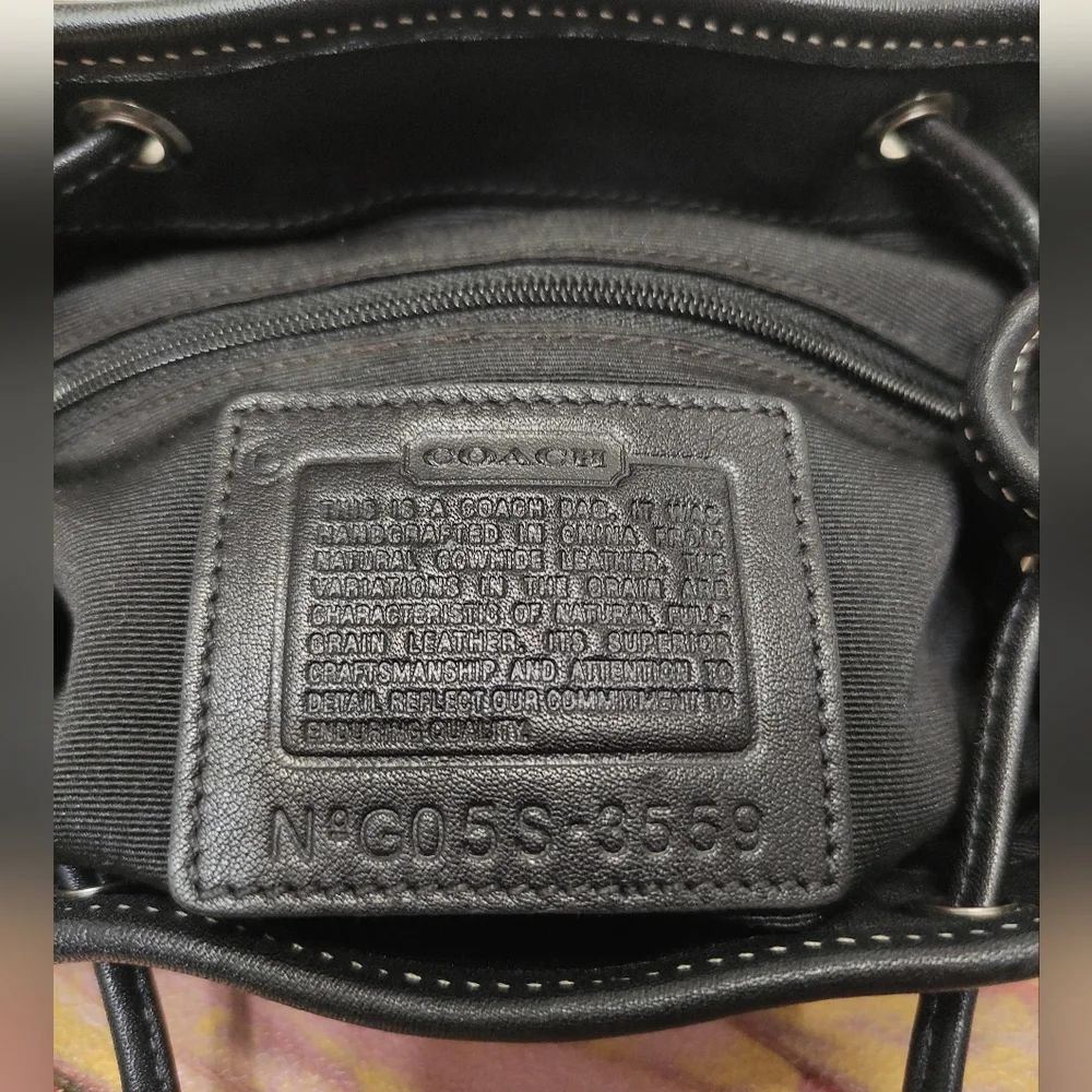 Coach #3559 Soho Black Leather
Drawstring Mini Backpack - Picture 12 of 13